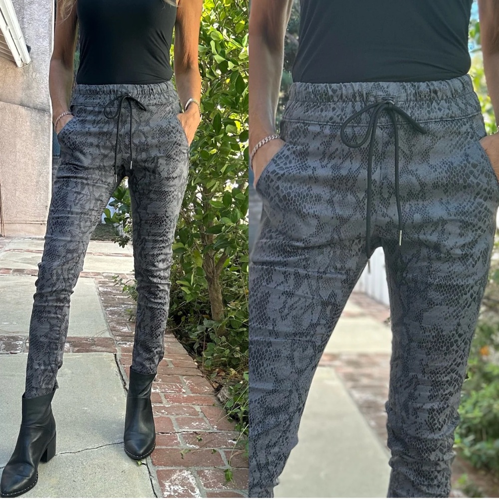 Bevy Flog Shely Gray/Black Python Drawstring Pant… - image 1